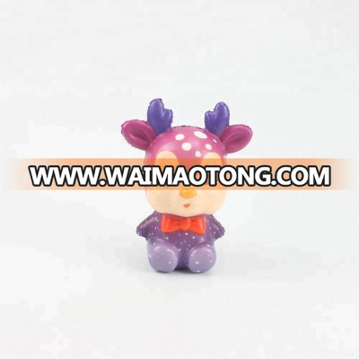 Purple Christmas Sika Deer Slow Squishy PU Animal Toy Kawaii Squishy