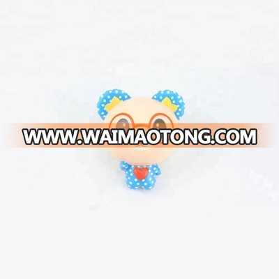 Kawaii Bear Wearing Glasses Squishy Wholesale Handmade Custom Blue Squishy Toys